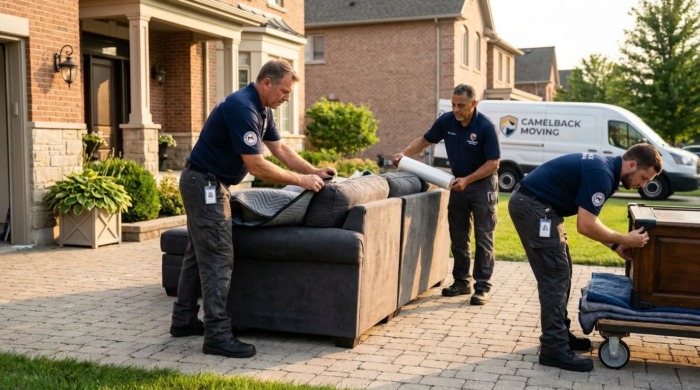 Large estate moving crew wrapping furniture in Pittsville, MD