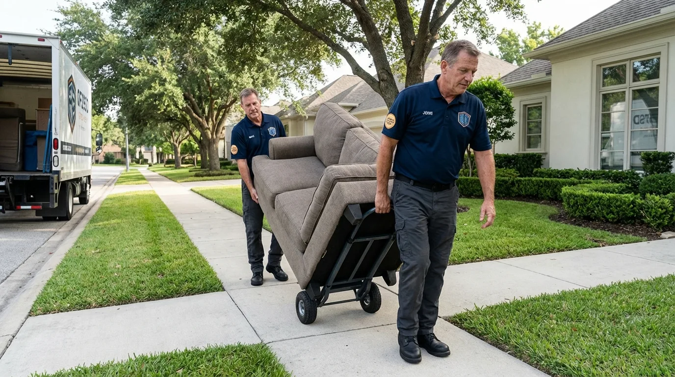 Local residential moving crew loading furniture in Pittsville, MD
